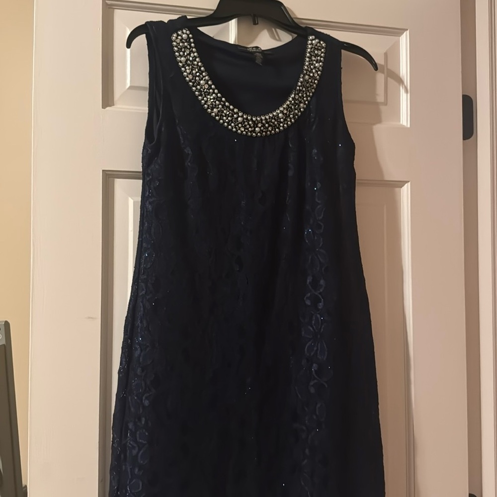 Elegant Navy Lace Dress
